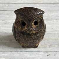 Vintage Retro Peter John Products Pottery Owl Money Box