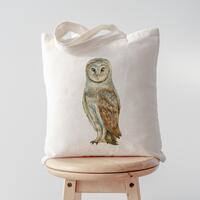 Watercolour Barn Owl Tote Bag