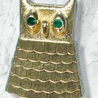 Vintage Avon Owl Solid Perfume Brooch