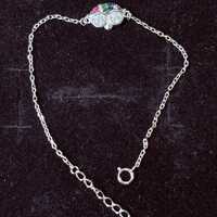 Delicate Owl Chain Bracelet for Women Girls | Lightweight 1.5gm Silver Tone Jewelry with Colorful St