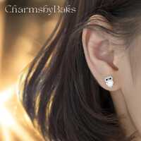Sterling Silver Owl Stud Earrings: Sparkling Zircon Animal Jewelry