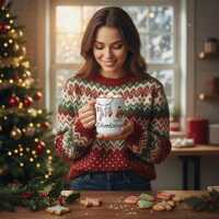 Happy Whoolidays Owl Mug, Festive 15oz Ceramic Winter Holidays Coffee Cup