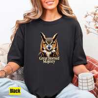 Great Horned Owl Shirt for Men Women: Mystical Owl Halloween T-Shirt