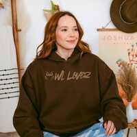 Embroidered Owl Lover Hoodie: Unisex Brown Bird Line Art