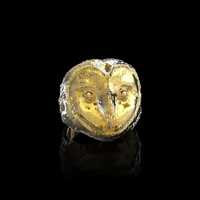 18K Gold Plated Barn Owl Ring, Owl Ring, Owl Jewelry, Owl Face Ring, Owl Totem, Owl Lover Gift, Gift