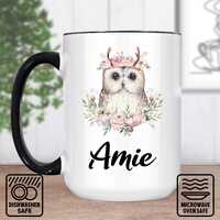 Owl Mug, Owl Coffee Mug Gift, Custom Owl Mug, Owl Birthday Present, Beautiful Design, Special Occasi