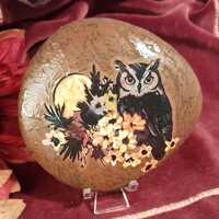 Majestic Owl Mixed Media ROCK Great Outdoors Nature Collections Garden Baskets Gifts Decor Mantle Sh