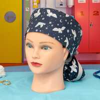 Midnight Flights - Halloween Owls Boy Cap Ponytail Scrub Hat
