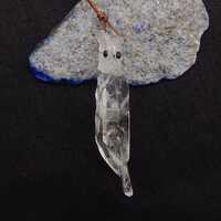 Carved Natural Drusy White Quartz Owl Gemstone Pendant Bead, Popular Carved Stone Animal Pendant, Un