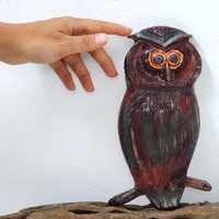 Handmade Ceramic Owl Sculpture : Athena Symbol Home Decor ,Spiritual Gift , Ancient Art