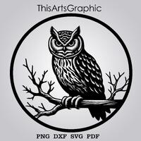 Owl SVG: Laser Cut File, CNC Wood Wall Decor (Digital Download)