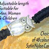 Owl Bracelet, Unisex Teacher Jewellery, Adjustable Macrame