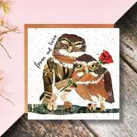 Owl Valentines Day Card, Anniversary Card, From Me Twoo