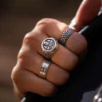 925 Sterling Silver Owl Skull Ring, Freemason Signet, The Wise Are Silent Ring, Gothic Masonic Jewel