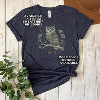 Dark Cottagecore Owl Shirt, Witchy Graphic Tee, Celestial Owl Sweatshirt, Pagan Hoodie, Dark Academi