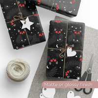 Owl Wrapping Paper, Halloween Gift Wrap, Dark Academia Gift Wrap, Whimsigoth Owl Gift Wrap, Gothic H