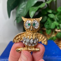 Green eyed owl brooch