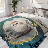 Whimsical Owl Arctic Fleece Blanket: Cozy Home Decor Throw
