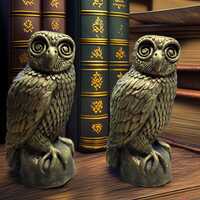 Spiral Eyed Mystic Owl – Handmade Sculpture (5 Inches Tall, 2.5 Inches Wide)