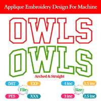 Owls Applique Embroidery Design | 2.5-4 inch (Digital Download)