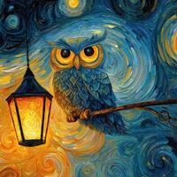 FRACTAL OWL: Hand painted oil on canvas by Leonid Afremov Gallery