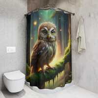Enchanting Owl Shower Curtain - Nature Decor for Bathroom, Wildlife Lover Gift, Forest Vibe, Bohemia