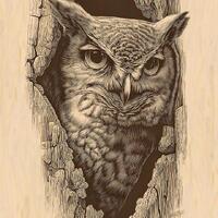 Silver Pack&reg;! Owl in Tree Hollow Laser Engraving FilePNG: Wildlife Art ( JPEG SVG PDF )