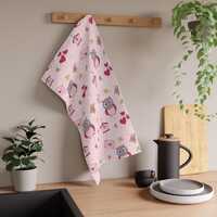 Charming Owl Tea Towels, Cute Kitchen Decor, Gift for Owl Lovers, Valentine's Day Decor, Home Es