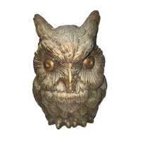 solid Brass Owl Detailed Figurine Home Decor Sculpture