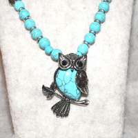 Natural Stone Owl Necklace