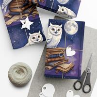 Whimsical Owl Gift Wrap: Book-Themed Eco-Friendly Wrapping Paper