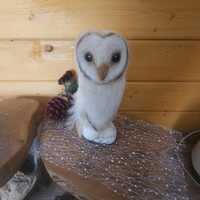 Needlefelted Winter White Snowy Owl
