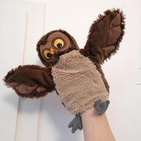 IKEA Vandring UGGLA Owl Plush Hand Puppet Brown Bird Soft Toy Vintage Rare Discontinued