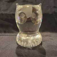 Vintage 1970's Spode Lead Crystal Owl Paperweight