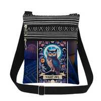 Night Owl Crossbody Bag: Bohemian Style Bag, Multi-Zip & Adjustable Strap