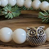 Owl Glass Beaded Bracelet: Owl Gift