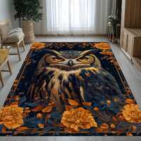 Rustic Owl Area Rug: Cozy Cabin Decor