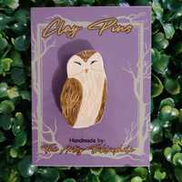 Clay Pin | Owl | Handmade Clay Pin | Owl Clay Pin | Owl Accessory | Owl Lover Gift | Handmade Clay O