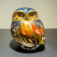 Royal Crown Derby 1998 &ldquo;Owl&rdquo; Imari Figurine/Paperweight. Gold Stopper (First Quality)