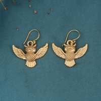 Gold Owl Dangle Earrings: Whimsical Bird Jewelry