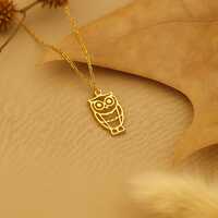 Sterling Silver Owl Necklace, Bird Charm Pendant, Handmade Nature Jewelry, Dainty Animal Necklace