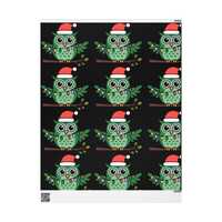 Festive Owl Wrapping Paper, Holiday Gift Wrap, Christmas, Party Supplies, Cute Owl Design, Eco-Frien