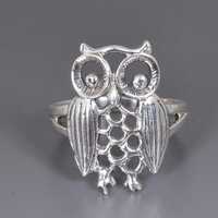 Cute Owl Design Silver Ring for Women – Hollow Animal Ring, Boho Statement Jewelry Gift