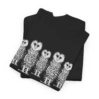 Bird Lovers Unisex Tee, Owl Family Quirky Design Shirt, African Grass Owl Gift, Barn Owl GIft