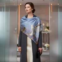 Snowy Owl Silk Scarf: Wildlife Photo Print Square Scarf in Silk or Satin, Custom Made Accessory, Ele