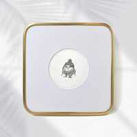 Original Owl Pencil Sketch: Minimalist 5x5 Art - Gift for Animal Lovers