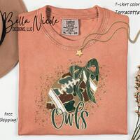 Comfort Colors Owls Football Shirt: Distressed Camo Gameday Tee