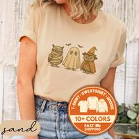 Owl Halloween T-Shirt, Cute Ghost Tee, Mummy Shirt, Spooky Sweatshirt, Witch Owl T-Shirt, Halloween 