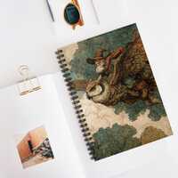 Wizard Owl Rider Spiral Notebook - Ruled Line, Fantasy Journal, Magical Design, Gift for Writers, Wi