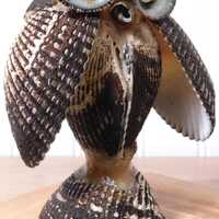 Vintage 1970s Shell Owl | Big Shell Eyes | Simple Coastal Decor | Retro 70's Living